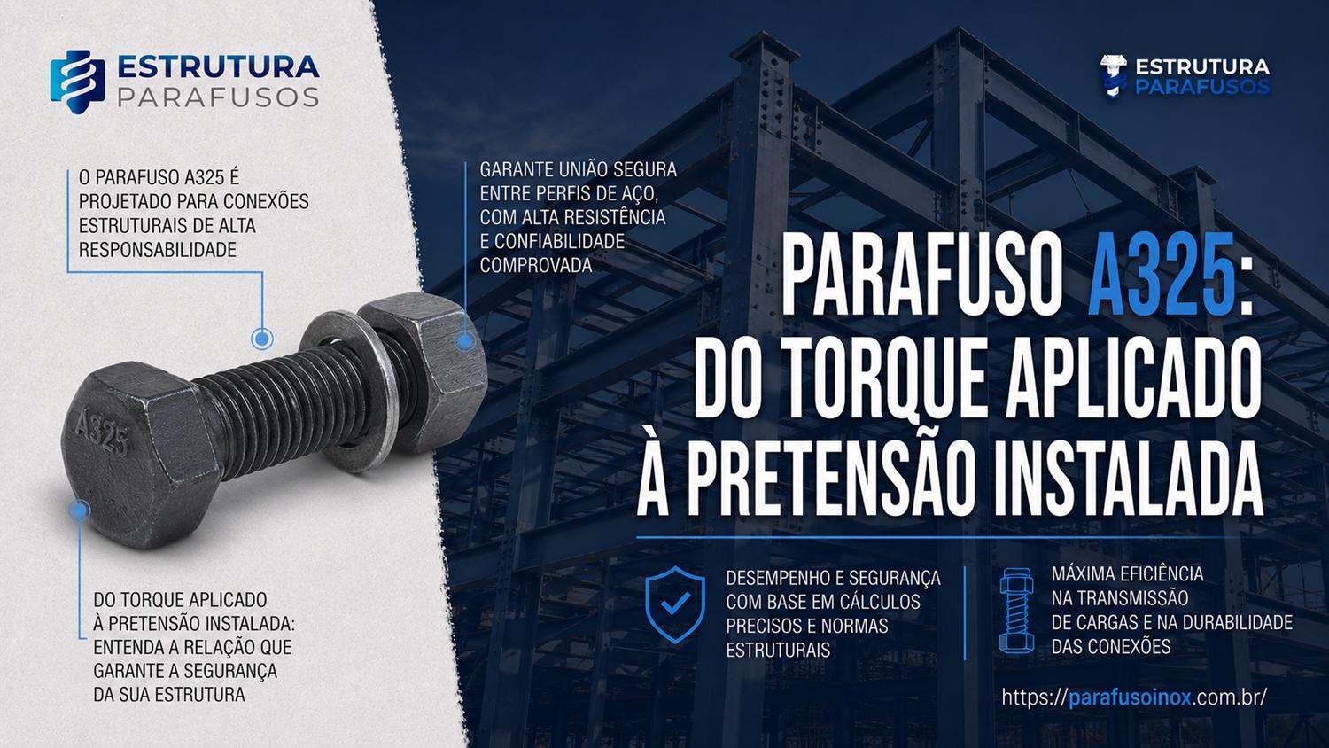 Parafuso A325: do torque aplicado à pretensão instalada 4 parafuso a325