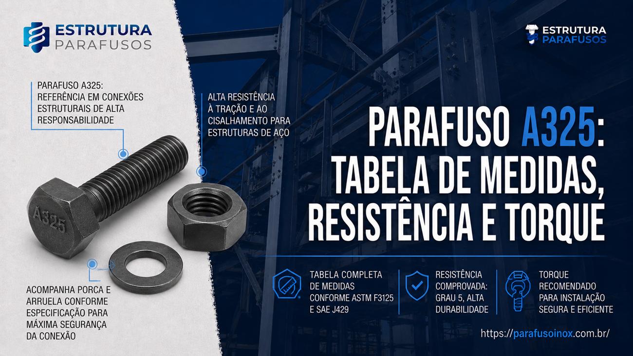 Parafuso A325: Tabela de Medidas, Resistência e Torque